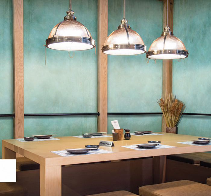 Applied by hand, each wall is a one-of-a-kind design, with options ranging from soft concrete textures to bold metallic and marble effects. 